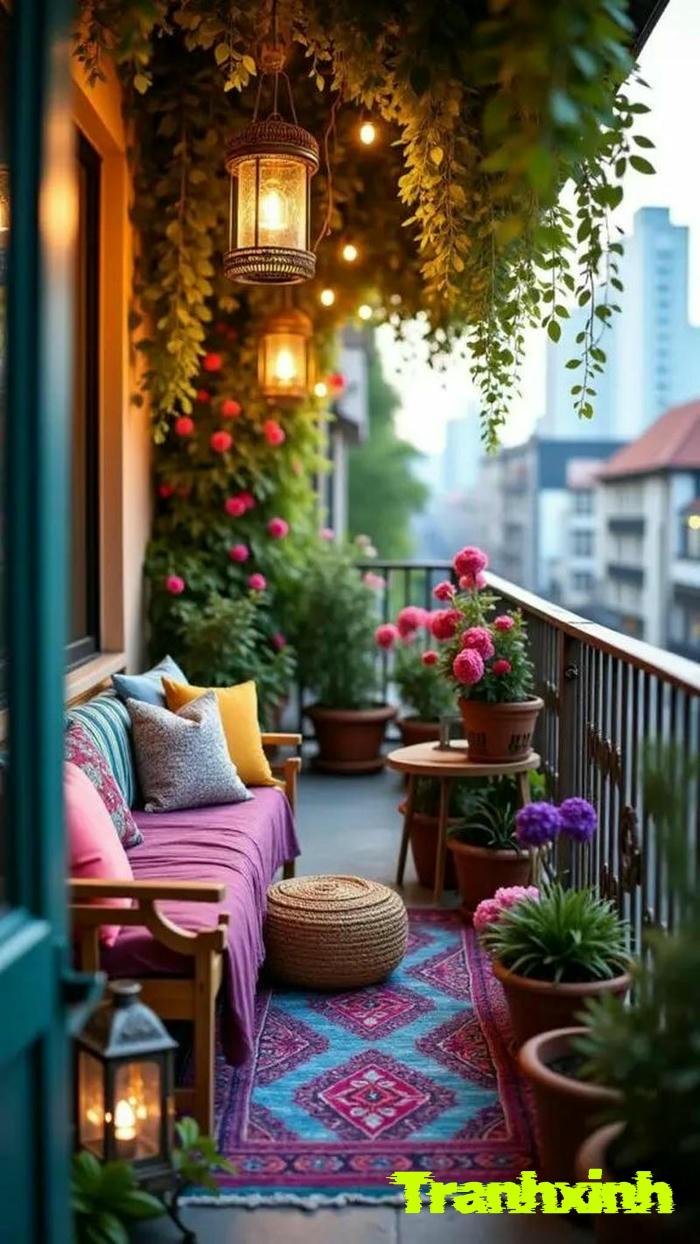trang trí ban công chất