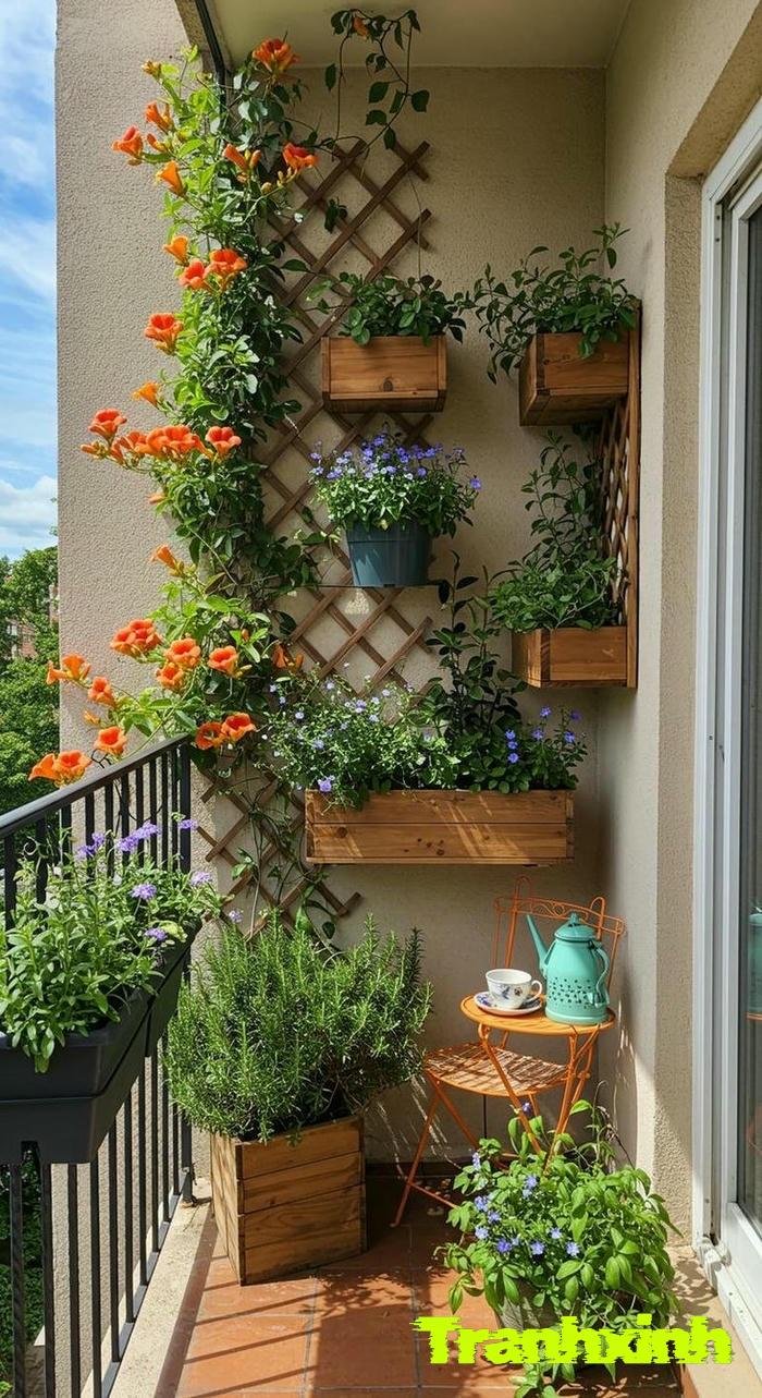 trang trí ban công xanh sạch