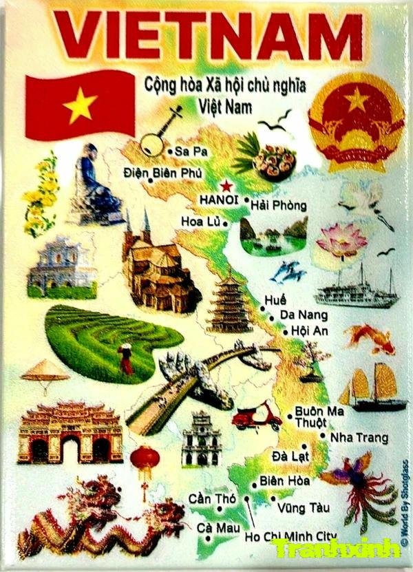 trang trí bản đồ việt nam cho góc làm việc
