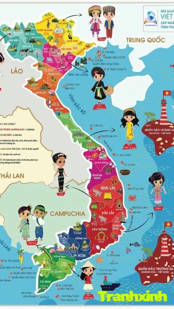 trang trí bản đồ việt nam cho lớp học