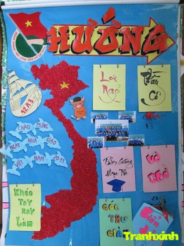 trang trí bản đồ việt nam phong cách