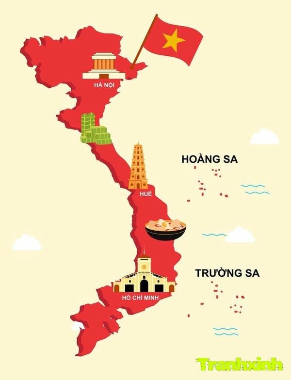 trang trí bản đồ việt nam