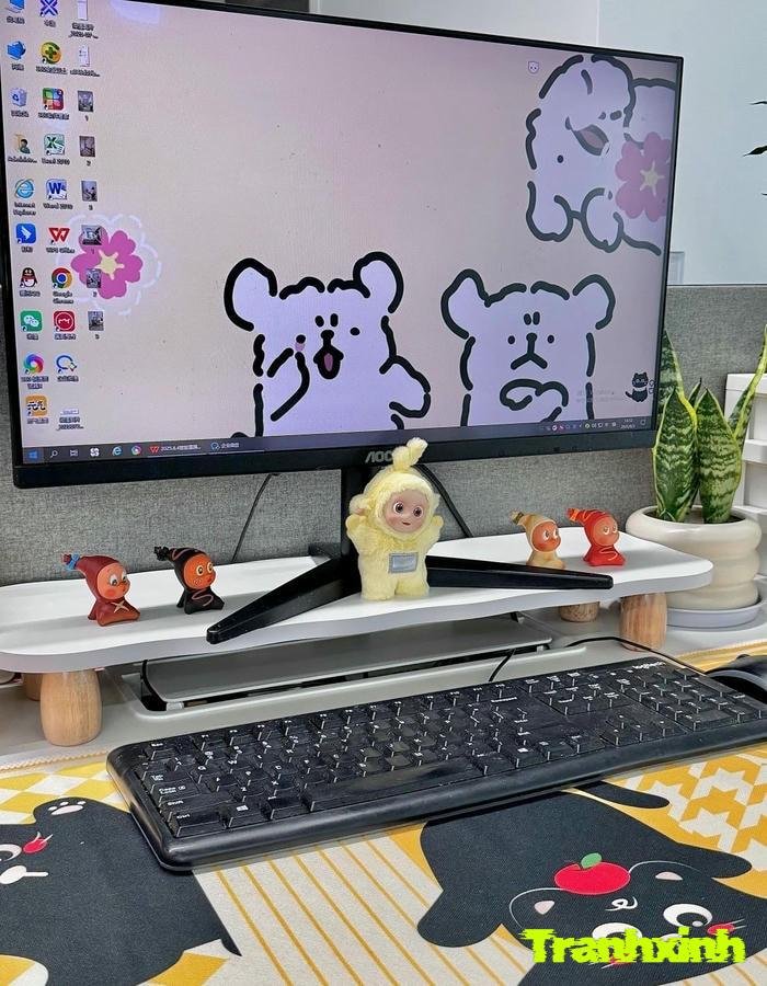 trang trí bàn làm việc cute