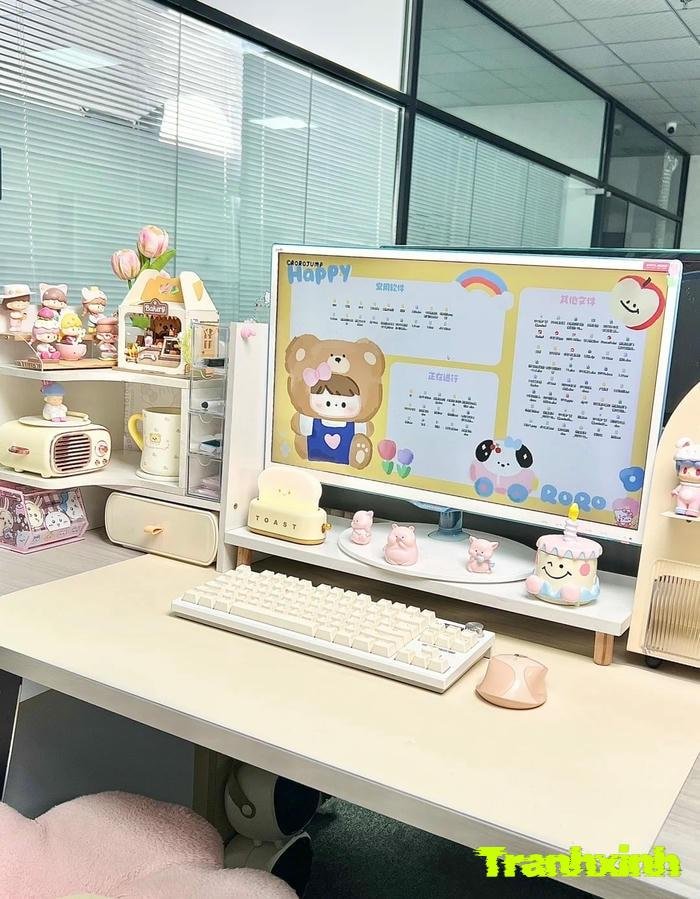 trang trí bàn làm việc gọn gàng