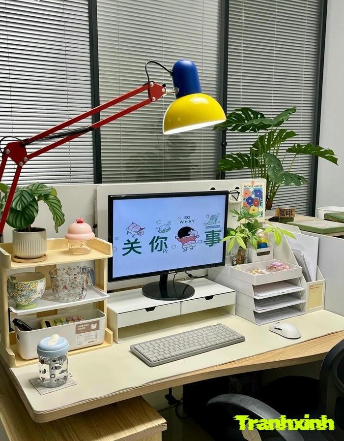 trang trí bàn làm việc sáng tạo nhất