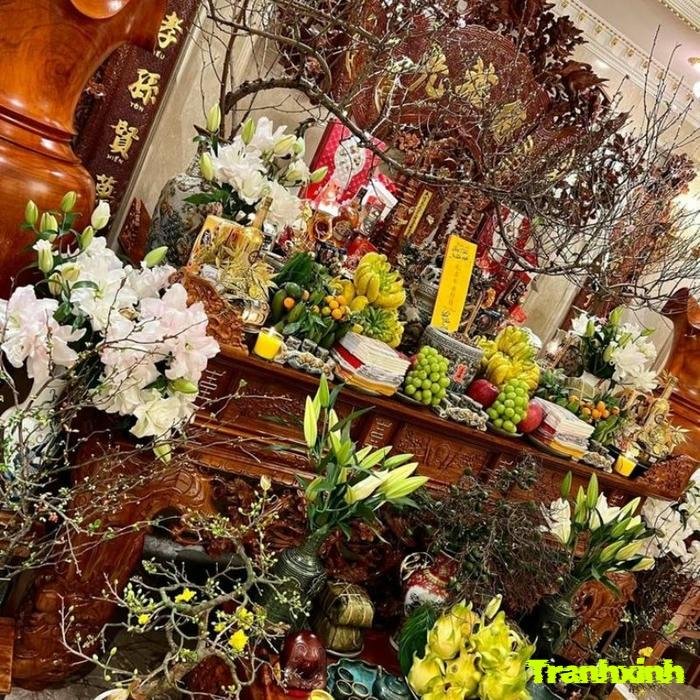 trang trí bàn thờ cực đẹp