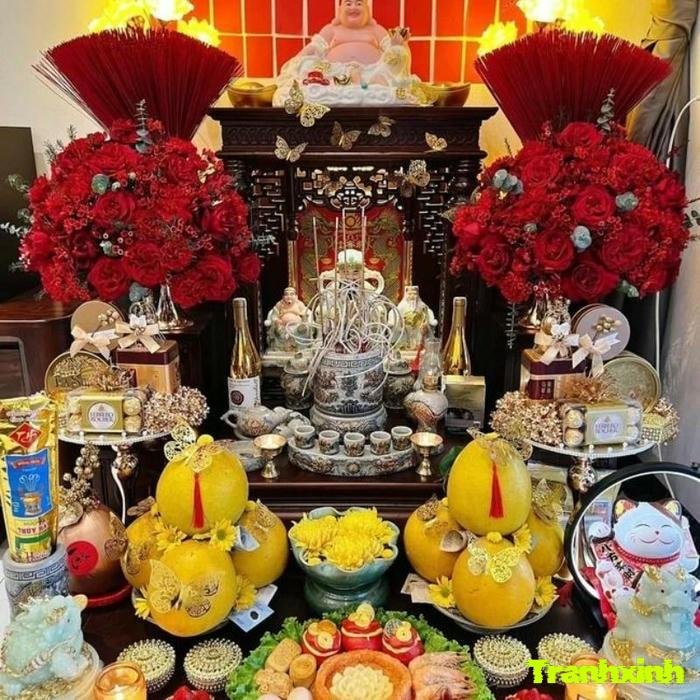 trang trí bàn thờ đêm 30
