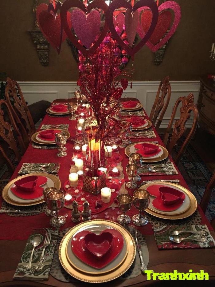 trang trí bàn tiệc đơn giản