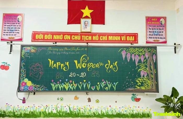 trang trí bảng 20 10 cho cô giáo