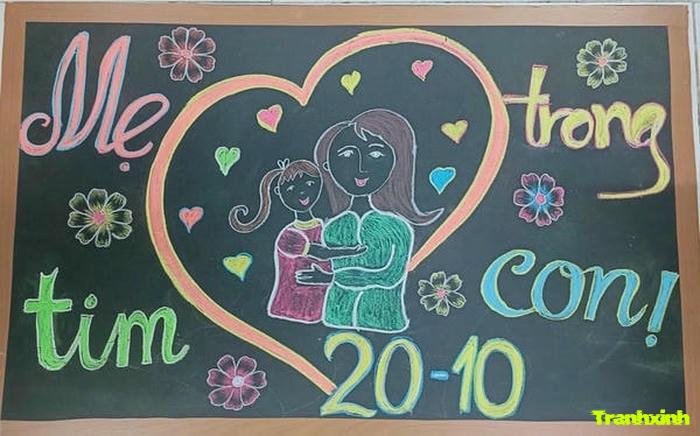 trang trí bảng 20 10 dễ thương