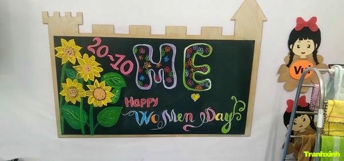 trang trí bảng 20 10 mầm non