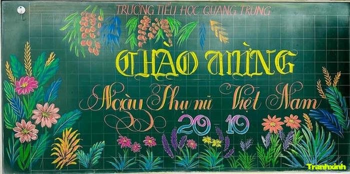 trang trí bảng 20 10 theo chủ đề