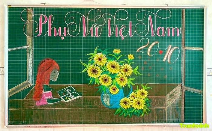 trang trí bảng 20 10 tiểu học