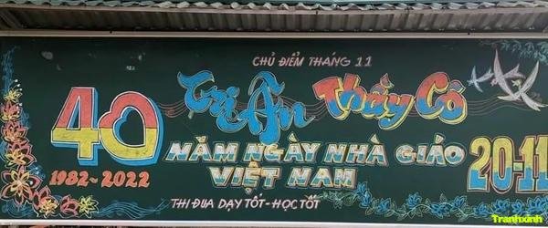 trang trí bảng 20 11 tri ân