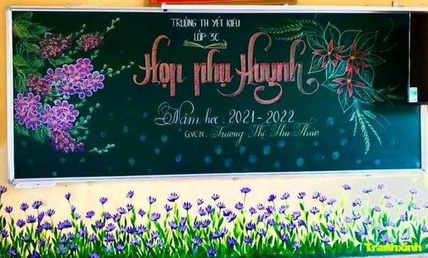 trang trí bảng họp phụ huynh hoa