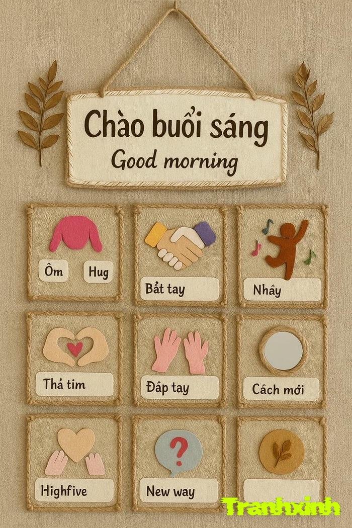 trang trí bảng tên bằng màu