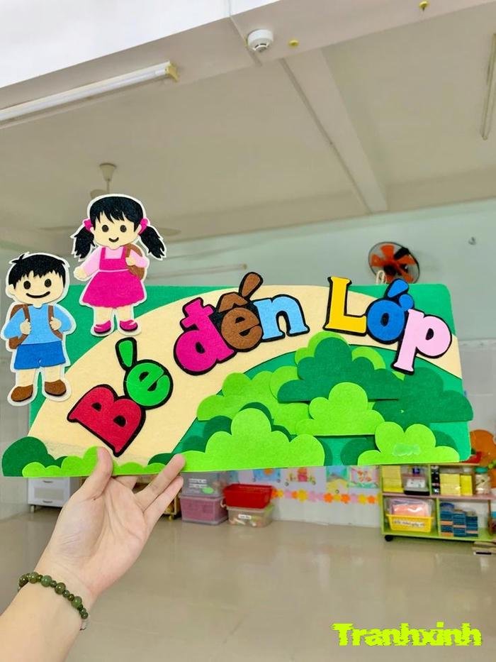 trang trí bảng tên cho học sinh tiểu học