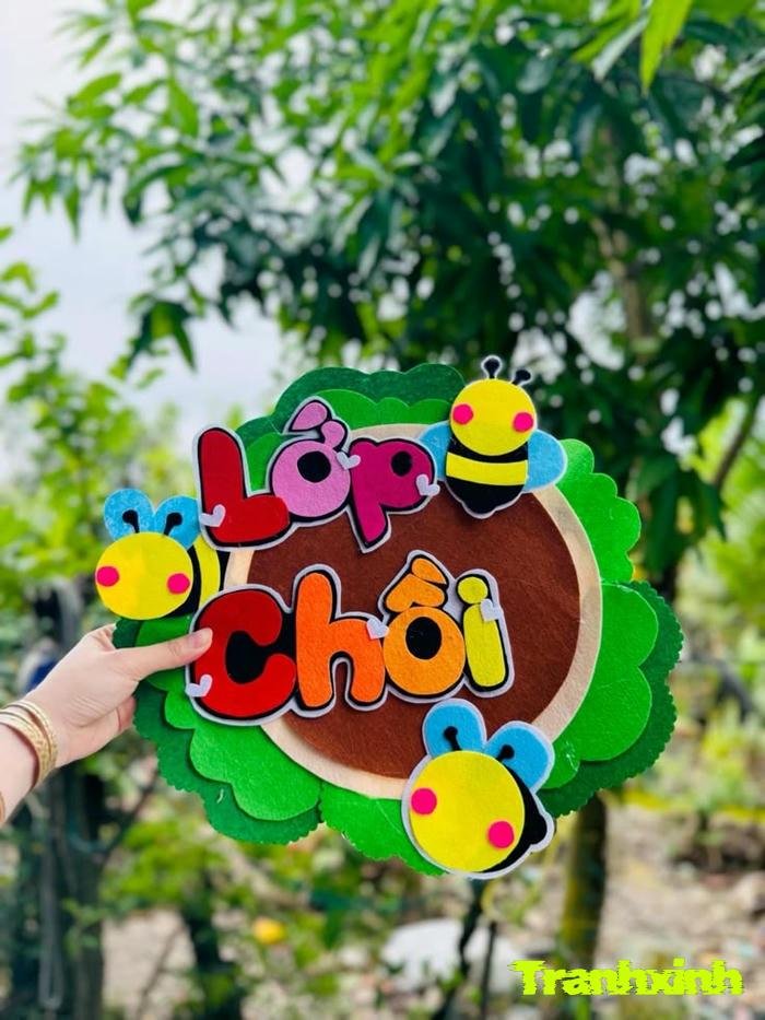 trang trí bảng tên đơn giản