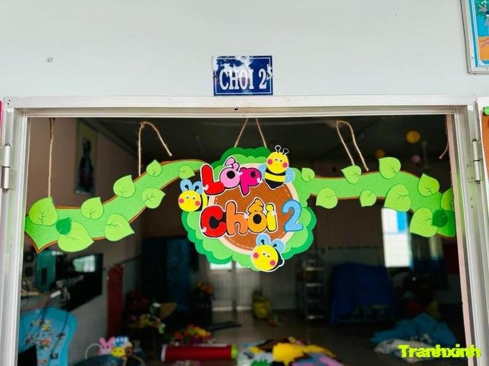 trang trí bảng tên phong cách retro