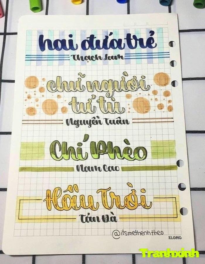 trang trí bảng tên thủ công