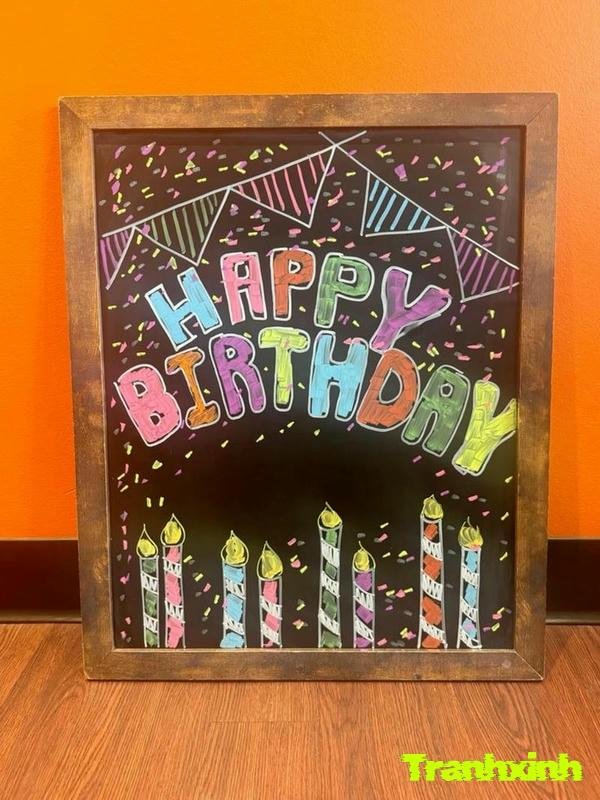 trang trí bảng xinh nhật màu sắc