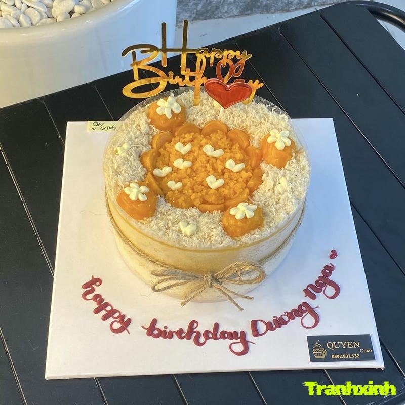 trang trí bánh bông lan trứng muối chi tiết