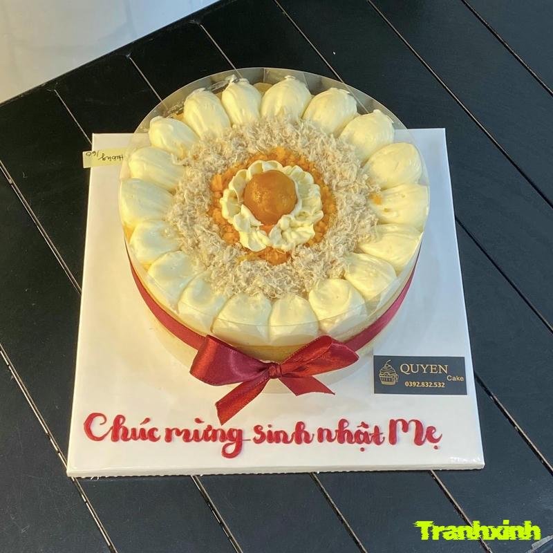 trang trí bánh bông lan trứng muối đẹp mắt