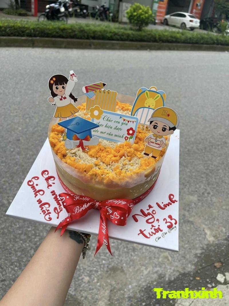 trang trí bánh bông lan trứng muối sáng tạo