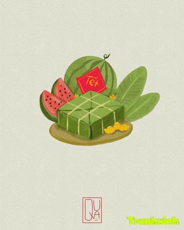 trang trí bánh chưng đơn giản