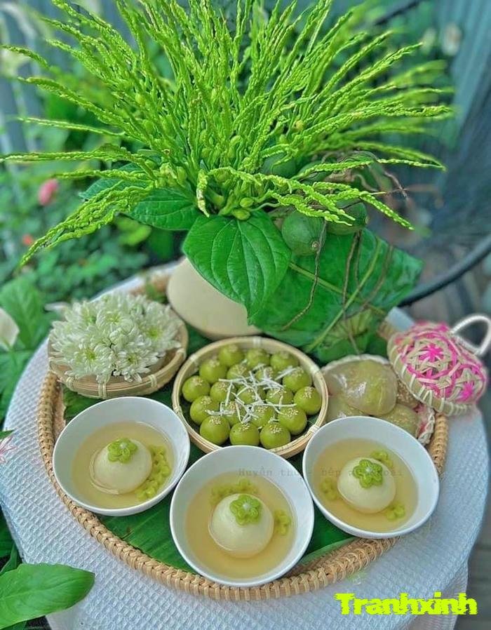 trang trí bánh dân gian bằng màu tự nhiên