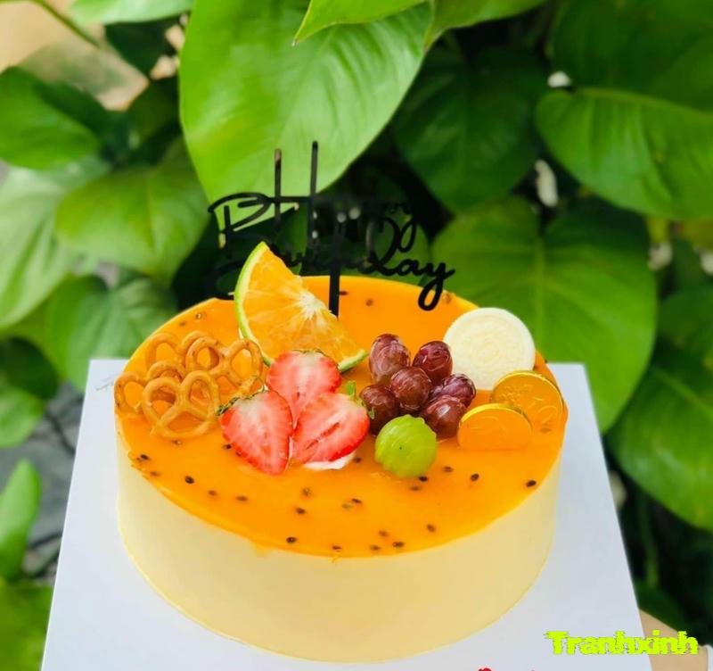 trang trí bánh mousse chanh dây sáng tạo