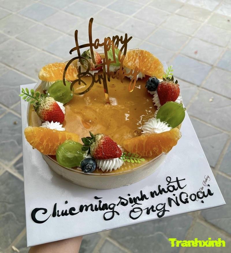 trang trí bánh mousse chanh dây và đường