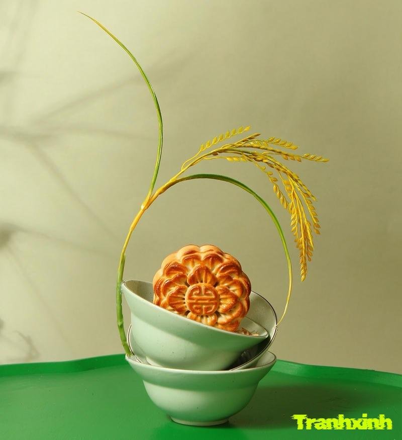 trang trí bánh trung thu bằng bột
