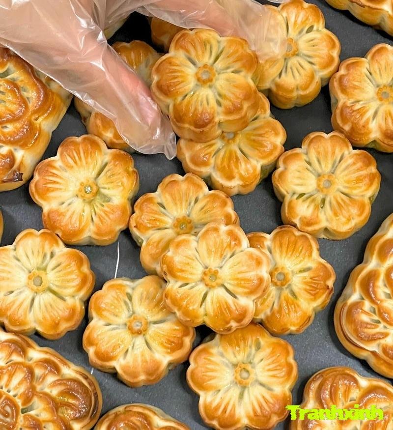 trang trí bánh trung thu nhân đậu xanh