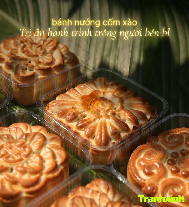 trang trí bánh trung thu với chữ