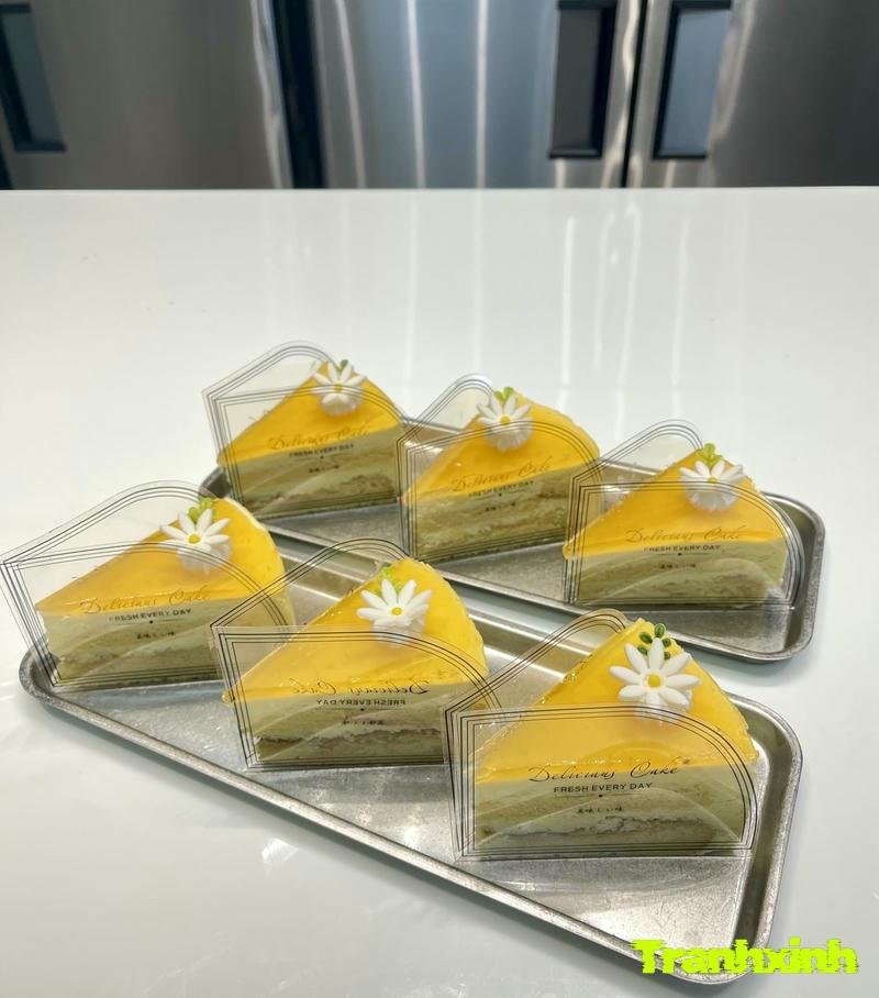 trang trí bề mặt bánh mousse chanh dây