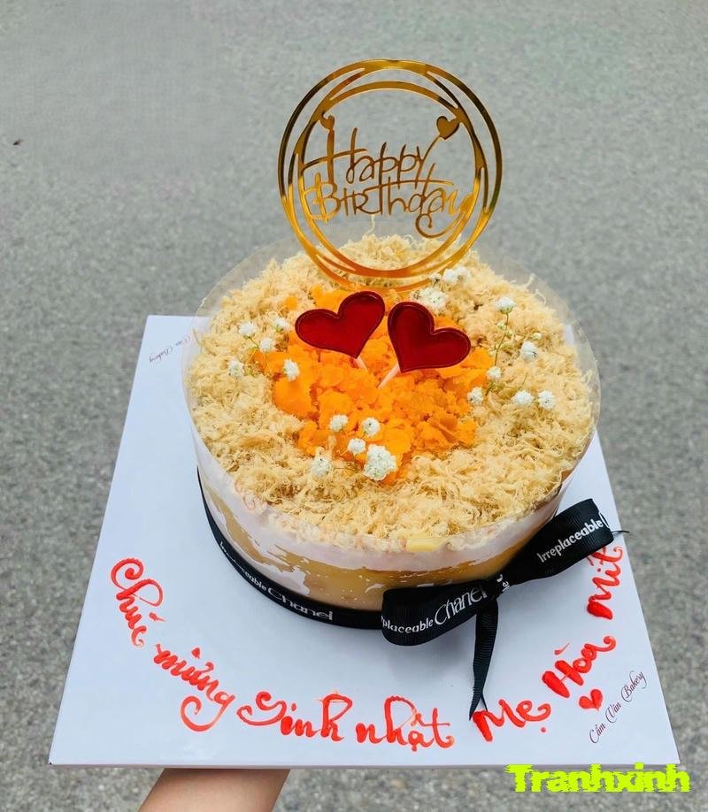 trang trí bề mặt bánh trứng muối