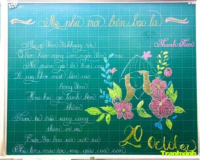 trang trí góc bảng 20 10