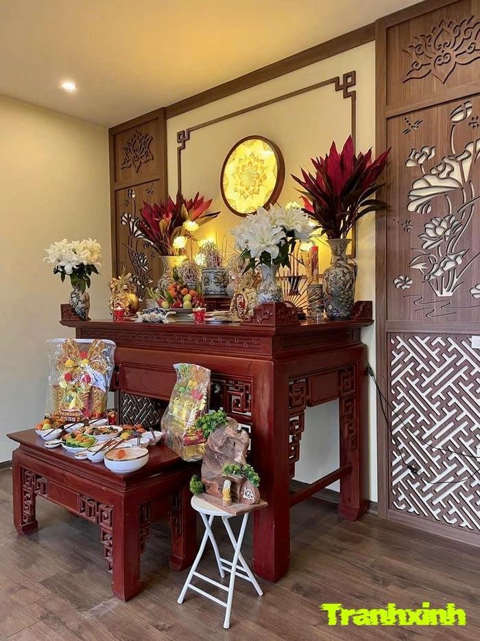 trang trí phòng thờ ngày lễ