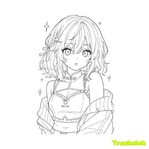 tranh tô màu anime 32