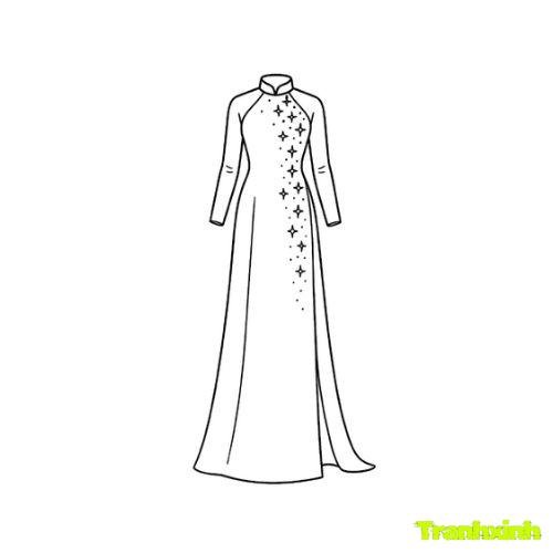 tranh tô màu áo dài việt nam 12