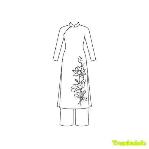 tranh tô màu áo dài việt nam 17