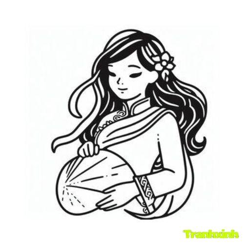 tranh tô màu áo dài việt nam 18