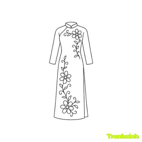 tranh tô màu áo dài việt nam 19