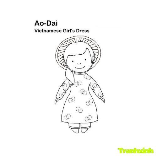 tranh tô màu áo dài việt nam 22