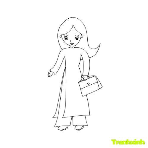 tranh tô màu áo dài việt nam 25