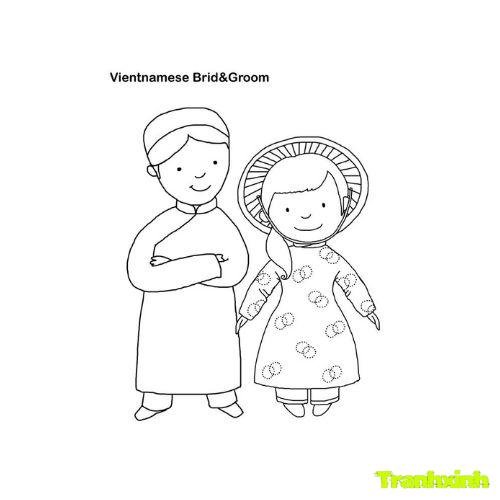 tranh tô màu áo dài việt nam 26