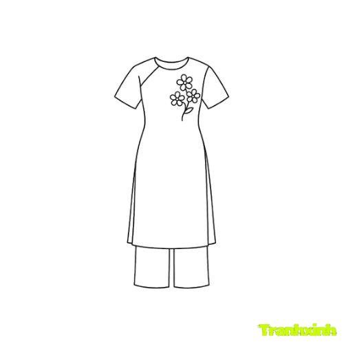 tranh tô màu áo dài việt nam 31