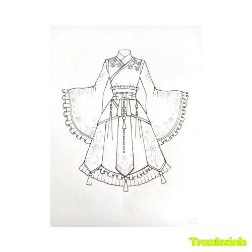 tranh tô màu áo dài việt nam 35