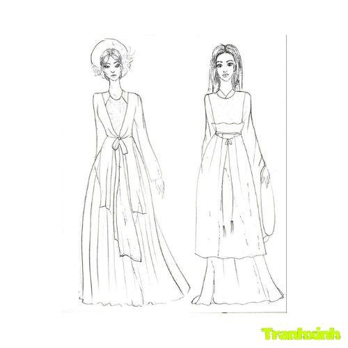 tranh tô màu áo dài việt nam 36
